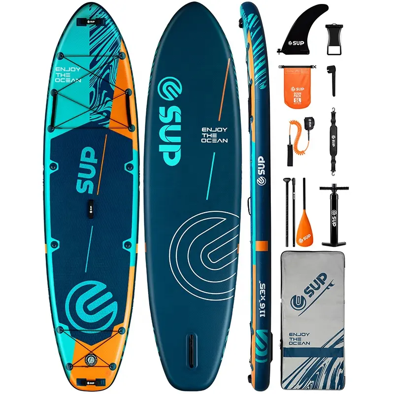 ESUP 11'6 Super ancho inflable Stand Up Paddle Board ultra estable todo redondo sup tablas inflable paddleboard para principiantes