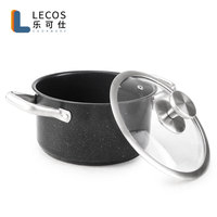Promotion LECOS : Marmite à soupe et faitout noire personnalisée en acier inoxydable pour la cuisine domestique – Casseroles en promotion