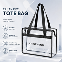 Sacs de plage de voyage en PVC transparent de haute qualité, personnalisés avec logo, grands, portables, imperméables, à fermeture éclair, pour femmes