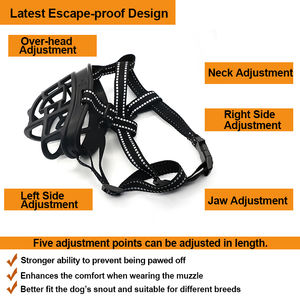 중형 ~ 대형 개를위한 맞춤형 로고 개 안전 총구 부드러운 통기성 플라스틱 공장 가격 조정 가능 기능 - Product Image 4
