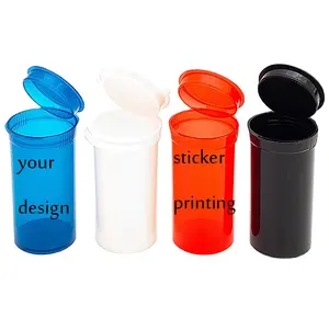 6 13 19 30 60 90 Dram Colorful Jars Small Medical Bottles Dry Flower Tamper Vial Hinged Lid Plastic Containers Pop Top