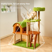 Structure d'escalade interactive pour chat avec hamac et panier, accessoires durables pour animaux de compagnie pour l'exercice et le jeu, assemblage facile requis