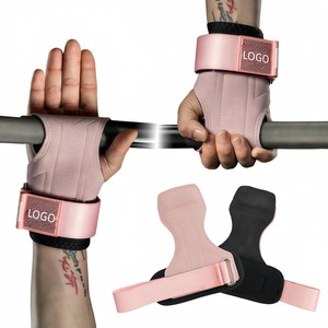 Agarraderas Profesionales Rosas para Levantamiento de Pesas, Antideslizantes, de Microfibra, para Gimnasio, para Mujeres, con Soporte Acolchado para Muñeca, Logotipo Personalizado - Product Image 1