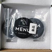 Carte/autocollant PVC (carré/cercle) 13,56 MHz, carte de paiement NFC avec puce NTAG213, matériau en plexiglas/acrylique imperméable
