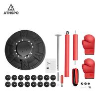 ATHSPO Ballon de boxe réflexe 3D réglable en hauteur avec ressort pour entraînement de vitesse et équipement de frappe