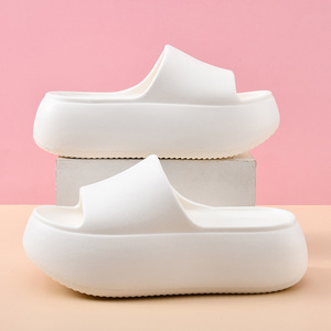 Women's Summer Thick Soled EVA Sandals <b>Non</b> <b>Slip</b> Wear Resistant Breathable Beach <b>Shoes</b> Milky White Fish Mouth Design - Product Image 1