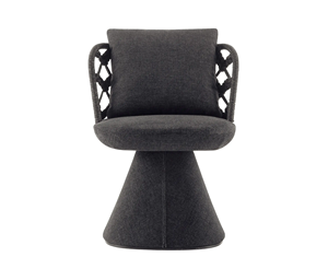 Silla de Comedor de Cuerda Tejida de Lujo Moderno, Silla de Diseño para <span class=keywords><strong>Restaurante</strong></span>, Sillón con Base Cónica Única para Hotel, Villa, Sala de Estar al Aire Libre - Product Image 1