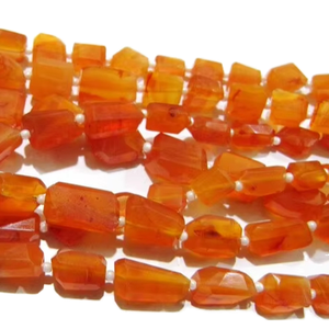 Natural Orange Carnelian Nugget Shape Tumbled 7to9mm <b>Beads</b> Strand 14 Inches Long High Quality Wholesale Jewelry Making - Product Image 1