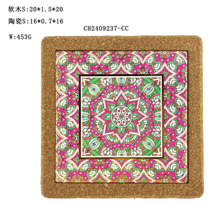 Custom Eco-Friendly Heat Resistant Luxury Ceramic <strong>Cork</strong> <strong>Trivet</strong> Embossed Mats - Product Image 3