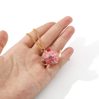 Nouveau collier pendentif ouvrable en émail théière rose |   Pendentif tasse de thé à longue chaîne pour femme, bijoux de mode, vente en gros, cadeau en stock