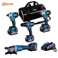 Marvel Tools - Ensemble de haute qualité 3 en 1 - 18v 21v - Sans fil - Lithium-ion - Kit combiné de 15 outils - Sans fil