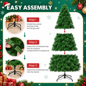Factory Wholesale High Quality PVC Flocked Artificial Pine Christmas <b>Tree</b> <b>LED</b> <b>Lights</b> Pre-Lit Standing 4.5FT-9FT Indoor Use - Product Image 2