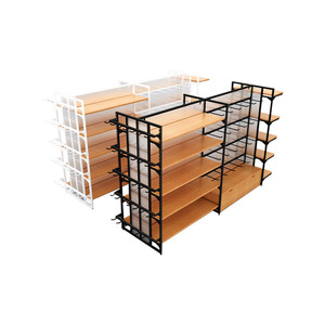 MINISO Estantes minoristas ecológicos de doble cara Estantes de exhibición de madera y metálicos Góndola multiusos para tienda de comestibles - Product Image 6