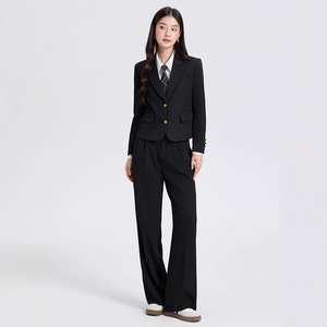 Women's Suit Set Solid Color Polyester Anti-Wrinkle Formal Workwear Office Commuting Professional Dress Suit - Product Image 3