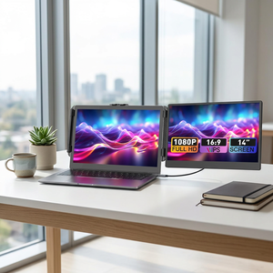 จอภาพพกพาขนาด 14 นิ้ว FHD 1080P อัตราส่วนภาพ 16:9 พอร์ตเชื่อมต่อ Type C หน้าจอ IPS ลำโพงในตัว 60Hz สำหรับธุรกิจ - Product Image 3