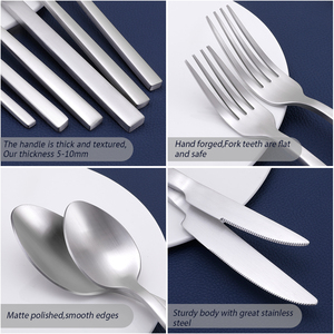 Wholesale Silver Mirror Polished Knife Fork Spoon Cutlery Stainless Steel Silverware Flatware <b>Sets</b> - Product Image 3