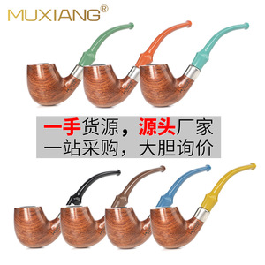 Muxiang Rosewood Tobacco Pipe 9mm Filter Bent Type Men's Smoking Pipe Wholesale - Product Image 3