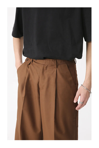 FY nouveau automne <span class=keywords><strong>classique</strong></span> jambe large coton Cargo <span class=keywords><strong>pantalon</strong></span> plissé personnalisé broderie Logo hommes haute qualité kaki bureau <span class=keywords><strong>pantalon</strong></span> pour hommes - Product Image 4