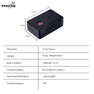 KEENCHIP רכב מעקב איתור 4G נכס Tracker Gps מכשיר מעקב לילדים קשישים פופולרי 1200 Mah נייד 1 שנים 5m-10m