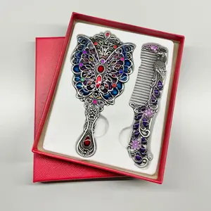 Peacock Wedding gift hand mirror comb set executive gift set