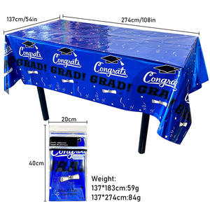 Manteles de Graduación Gatherfun, Decoraciones para Mesa de Fiesta, Plástico Impermeable, Rectangulares, Artículos para Fiesta de Graduación, 54x108 pulgadas - Product Image 4