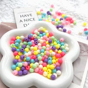 Perles acryliques de haute qualité couleur bonbon, perles Ucite lisses en forme de boule de gomme, perles en vrac pour bijoux DIY, bracelets et sacs - Product Image 2