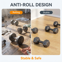 Haltères hexagonaux en PVC écologiques, anti-roulement, anti-rayures, anti-rouille, avec plusieurs options de poids pour l'entraînement en salle de sport