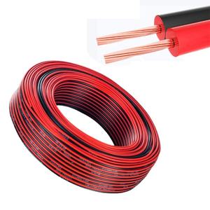 Kabel Listrik RVB 2-Kawat 1M~100M 0.3/0.5/0.75/1/1.5/2.5mm2 Kabel Listrik Kendaraan Kabel Mobil Pipih Kembar Merah/Hitam - Product Image 2