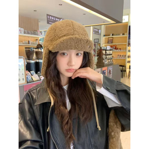 Lei Feng Hat Plush Unisex Coffee Warm <b>Winter</b> <b>Cap</b> For Adults Cycling Cold Protection Ear Covering - Product Image 1
