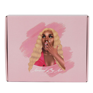 Yongjin wholesale pink black rigid paper packaging hair extensions gift box