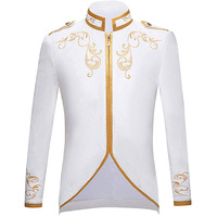 Costume de roi prince médiéval Renaissance brodé doré pour homme, cosplay adulte, veste longue à manches longues, vêtement de fête, manteau, taille plus