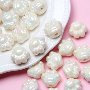 Nouvelles perles de patte de chat en acrylique pour bracelet à bricoler soi-même et fabrication de bijoux de chaîne de téléphone - Product Image 6