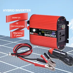 300W 600W vehículo eléctrico coche portátil cargador inversor de corriente 12V a 220V onda sinusoidal pura para coche automotriz