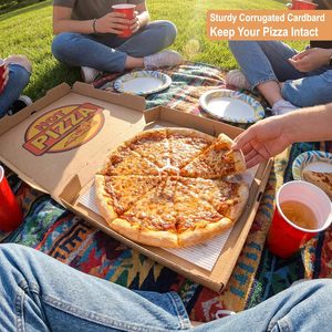 Cajas para Pizza de Cartón Corrugado Kraft de 10 x 10 x 1.75 Pulgadas, Mantienen las Pizzas y Productos Horneados Calientes y Vaporosos - Product Image 4