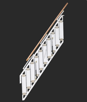 Escalier pliant moderne en acier inoxydable pour usage domestique, échelle intérieure montée pour loft et duplex, idéale pour petits appartements et extérieur
