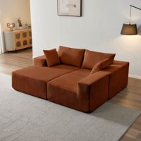 Sofá Seccional Modular en Forma de U de Tela Verde, Sofá Comprimido para Sala de Estar, Juego de Sofás Envasados al Vacío, Sofás de Compresión