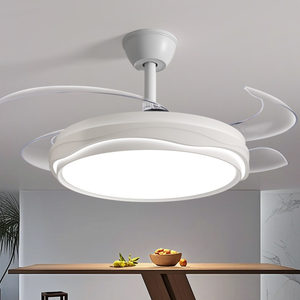 Chất lượng cao 42 <span class=keywords><strong>inch</strong></span> 220V vô hình lớn người hâm mộ Trần với không Cánh Đèn Led điều khiển từ xa phòng ngủ hiện đại phòng khách màu trắng - Product Image 1