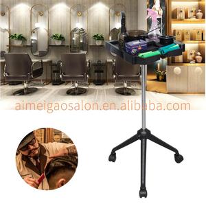 Muebles de salón profesional Carro de bandeja de herramientas de barbero de plástico de 3 ruedas para extensiones de cabello y pelucas para sala de estar y uso en hotel 1 - Product Image 2