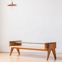 Vente en gros de meubles design table en verre moderne ensembles de style en bois table à thé tables basses de salon