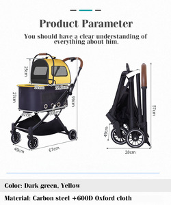 Poussette pliable tout-terrain 4 roues multi-usages JXB, nouveau design, avec panier amovible - Product Image 5