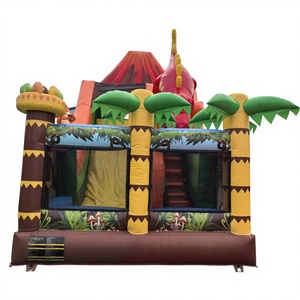 Giant outdoor bounce house combo jumping castle aufblasbare rutsche dino park inflatable <b>slide</b> for kids - Product Image 1