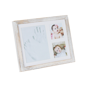 Cadre <span class=keywords><strong>photo</strong></span> pour bébé, cadre souvenir pour bébé avec empreinte de main en argile, ouvertures pour photos, cadeaux pour nouvelles mamans - Product Image 1