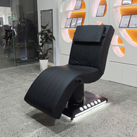 Table de Massage Noire Professionnelle pour Salon de Beauté, Lit de Soin Électrique Moderne à 3 Moteurs, Incurvé, pour Soins du Visage, Esthétique et Cils, avec Éclairage