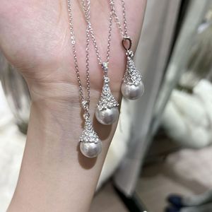 Collar de Plata de Ley S925 con Colgante de Corazón, Estilo Dulce y Animado, Cadena de Clavícula de Alta Gama, Estilo Hada, Lujo Ligero con Perlas de Vitalidad - Product Image 1