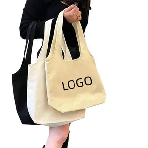 批发高品质空白定制标志图案10OZ 12OZ棉帆布手提包购物袋