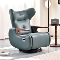 Fauteuil inclinable multifonctionnel électrique de style italien haut de gamme en cuir écologique et métal pour balcon, idéal pour la maison et le salon