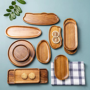 Factory Direct Best Selling Wholesale <strong>Disposable</strong> Acacia Wood Engraving Serving <strong>Platter</strong> for Breakfast Coffee Tea Snack or Party - Product Image 2