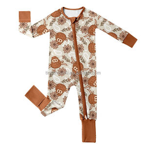 Высококачественная детская пижама из органического бамбука на заказ, однотонная застежка-молния для летней фабрики, настраиваемый для маленьких девочек - Product Image 2