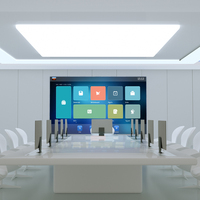 Écran tactile escamotable, moniteur LCD de bureau dissimulé avec microphone intégré pour équipement informatique, système de conférence sans papier