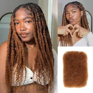 Hermana loc extensión cabello humano <span class=keywords><strong>Afro</strong></span> <span class=keywords><strong>Kinky</strong></span> extensiones de cabello rizado a granel humano francés rizos trenzas extensiones de cabello onda del cuerpo - Product Image 3